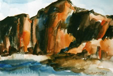Arizona Desert VI,  Watercolor,  11" x 14"