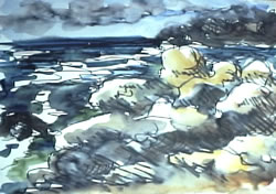 Montery D, Watercolor, 11" x 14"