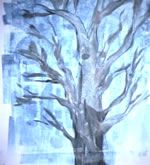 Oak Tree, Monoprint 11" x 14"