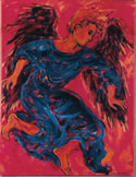Running Angel (Blue)  Acrylic on canvas, 36" x  42"
