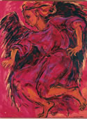 Running Angel (Red)  Acrylic on canvas, 36" x  42"