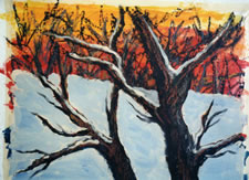 Trees in Winter  Acrylic on canvas 18" x  24
